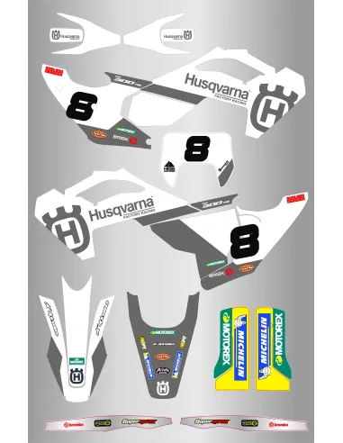 Kit de Adhesivos Husqvarna Te/Fe 125-501 24-25 Gris.