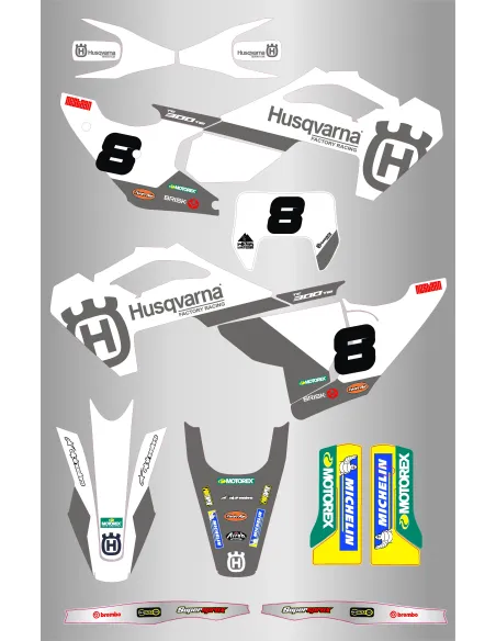 Kit de Adhesivos Husqvarna Te/Fe 125-501 24-25 Gris.