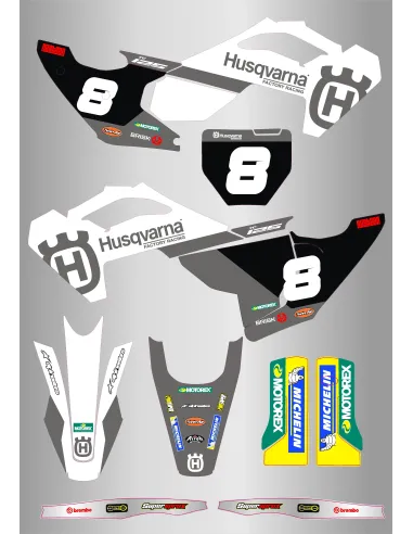 Kit de Adhesivos Husqvarna Tc/Fc 125-450 23-24 Gris.