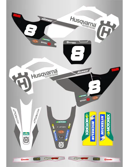 Kit de Adhesivos Husqvarna Tc/Fc 125-450 23-24 Gris.
