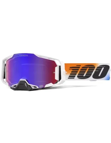 Gafas 100% Armega Azul/Blanco - Lente Espejo.