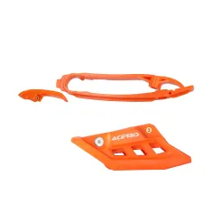 Guía + Patín de Cadena Acerbis Ktm Sx/Exc 125-500 24-27/Husqvarna Te/Fe 125-501 24-27/Gas Gas Ec/Mc 125-500 24-27 Naranja.