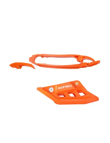 Guía + Patín de Cadena Acerbis Ktm Sx/Exc 125-500 24-27/Husqvarna Te/Fe 125-501 24-27/Gas Gas Ec/Mc 125-500 24-27 Naranja.