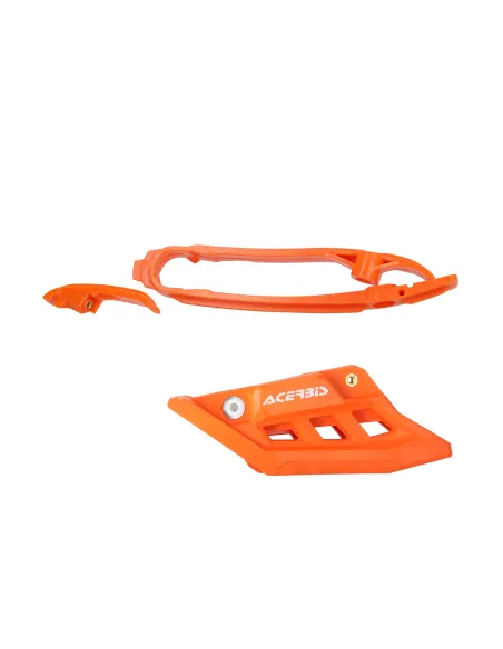 Guía + Patín de Cadena Acerbis Ktm Sx/Exc 125-500 24-27/Husqvarna Te/Fe 125-501 24-27/Gas Gas Ec/Mc 125-500 24-27 Naranja.