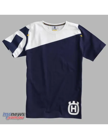 Camiseta Hombre Husqvarna Inventor Blanco/Azul.