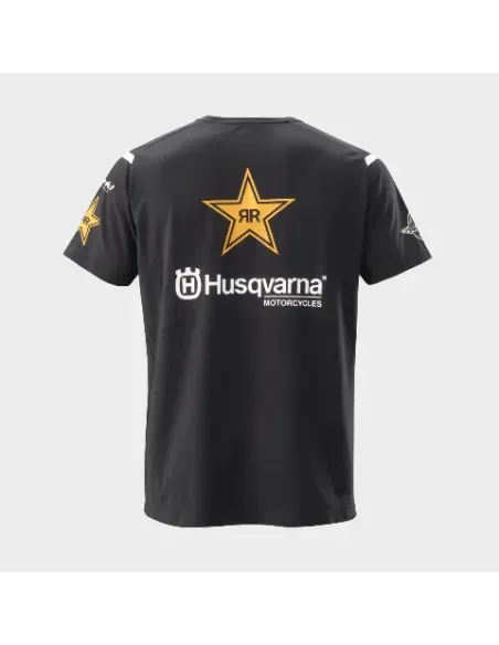 Camiseta Hombre Husqvarna Rockstar Negro.