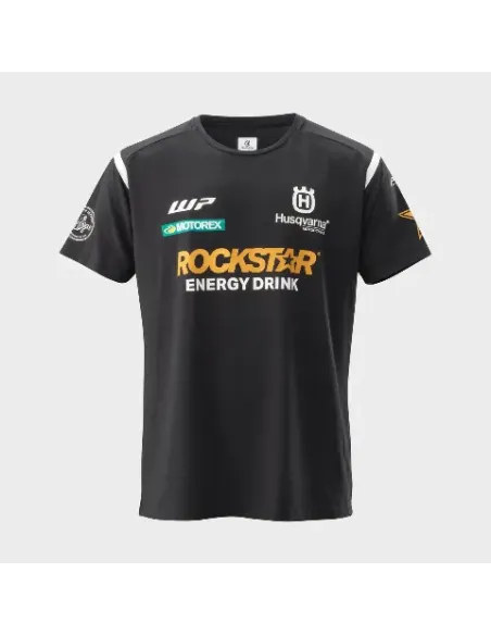Camiseta Hombre Husqvarna Rockstar Negro.