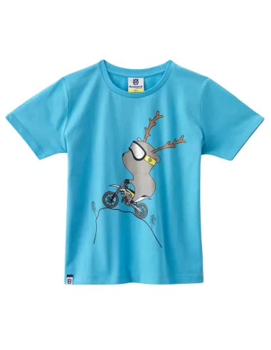 Camiseta Niño Husqvarna Moose Azul.