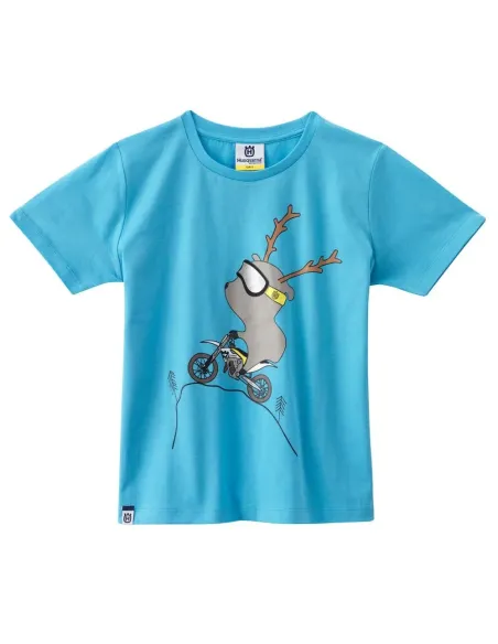 Camiseta Niño Husqvarna Moose Azul.