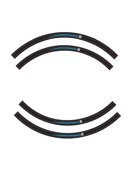 Kit Adhesivos Llanta 17"-21" Original Husqvarna Negro/Azul.