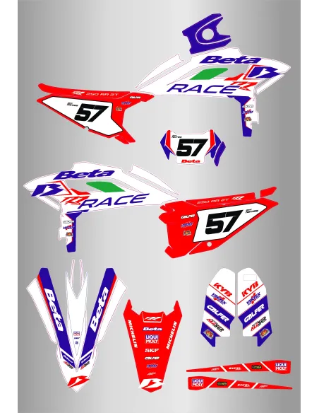 Kit de Adhesivos Italia Edition Beta RR 125-480 25-26 Azul/Rojo.