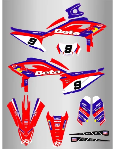 Kit de Adhesivos Beta RR 125-480 25-26 Azul/Rojo.