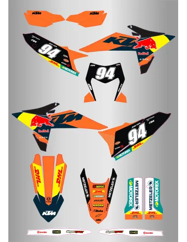 Kit de Adhesivos Factory Red Bull Ktm Exc/Exc-f 125-500 2026.