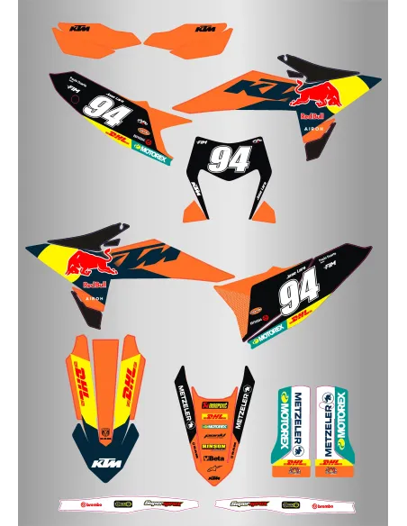 Kit de Adhesivos Factory Red Bull Ktm Exc/Exc-f 125-500 2026.