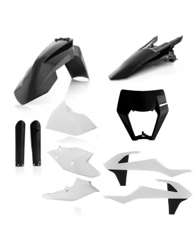 Kit Completo Plásticos Acerbis Ktm Exc/Excf 125-500 17-19 Negro/Blanco.