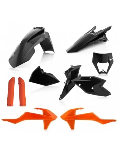 Kit Completo Plásticos Acerbis Ktm Exc/Excf 125-500 17-19 Negro/Naranja.