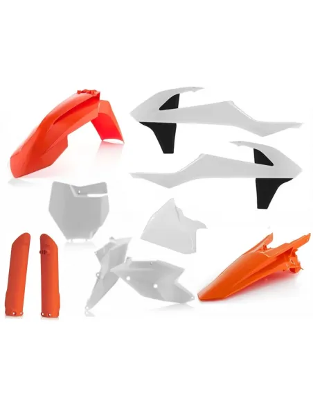 Kit Completo Plásticos Acerbis Ktm Sx/Sxf 125-450 16-18 Blanco/Naranja.