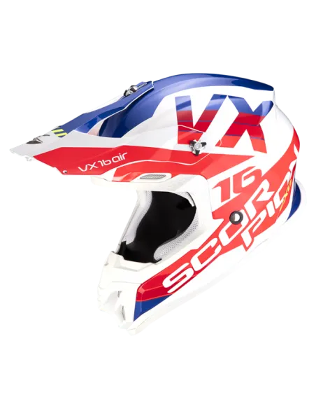 Casco Scorpion Vx-16 Air X-Turn Rojo/Azul Brillo.