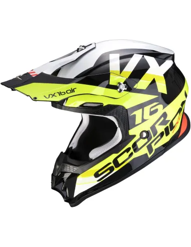 Casco Scorpion Vx-16 Air X-Turn Amarillo/Negro Brillo.