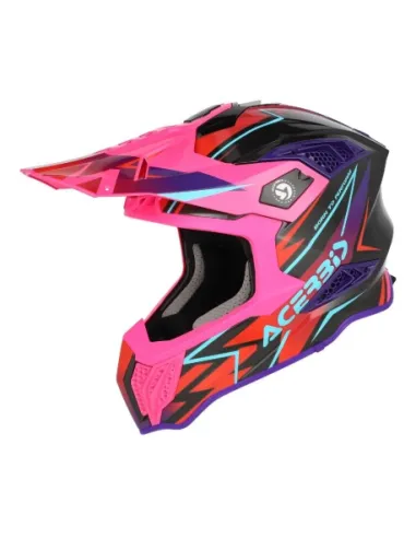 Casco Acerbis Airstrike Rosa/Morado Brillo.