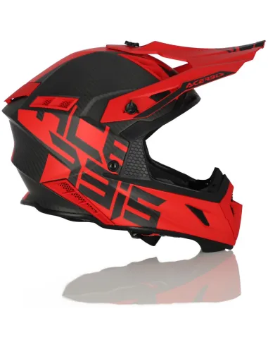 Casco Acerbis Steel Carbon Rojo/Negro Mate.