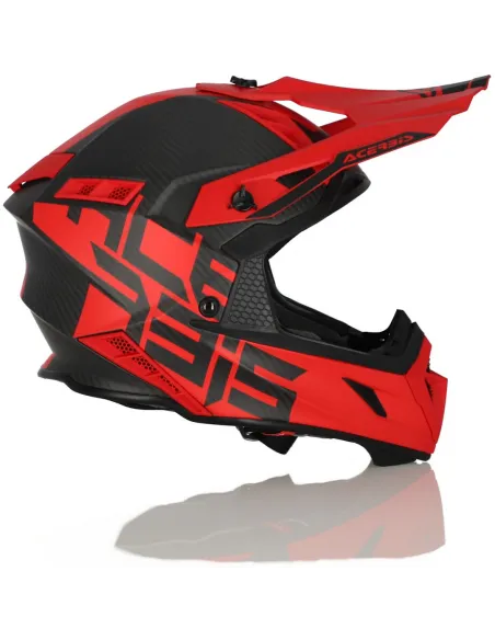 Casco Acerbis Steel Carbon Rojo/Negro Mate.
