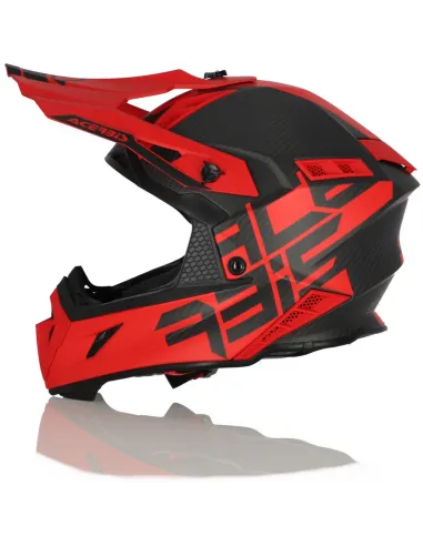 Casco Acerbis Steel Carbon Rojo/Negro Mate.