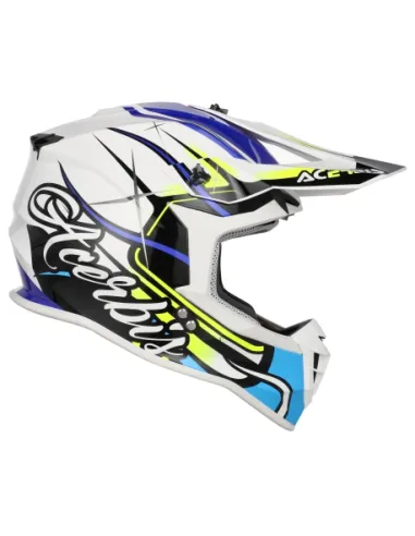 Casco Acerbis Linear Azul/Amarillo Flúor Brillo.