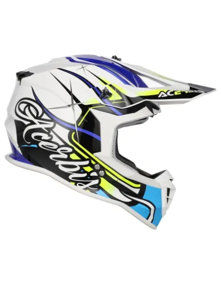Casco Acerbis Linear Azul/Amarillo Flúor Brillo.