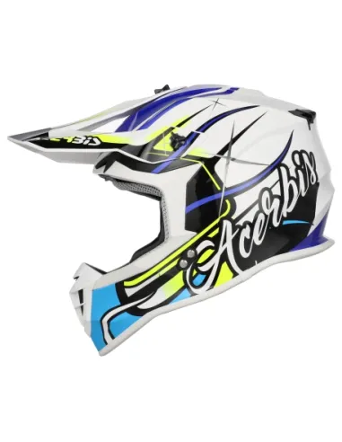 Casco Acerbis Linear Azul/Amarillo Flúor Brillo.