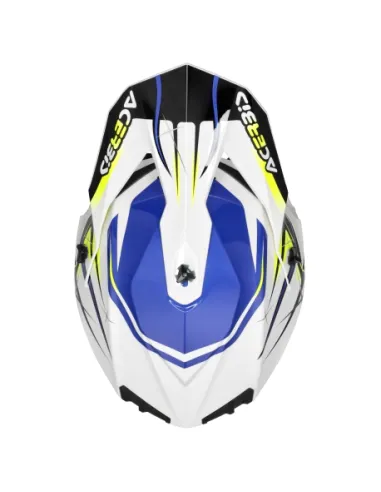 Casco Acerbis Linear Azul/Amarillo Flúor Brillo.