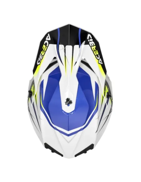 Casco Acerbis Linear Azul/Amarillo Flúor Brillo.
