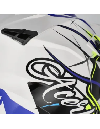 Casco Acerbis Linear Azul/Amarillo Flúor Brillo.