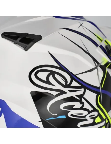 Casco Acerbis Linear Azul/Amarillo Flúor Brillo.