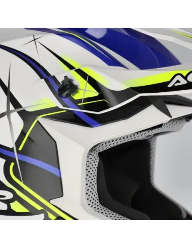 Casco Acerbis Linear Azul/Amarillo Flúor Brillo.
