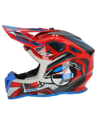 Casco Acerbis Linear Rojo/Azul Brillo.