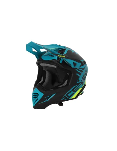 Casco Acerbis X-Track Vtr Amarillo Flúor/Celeste Mate.
