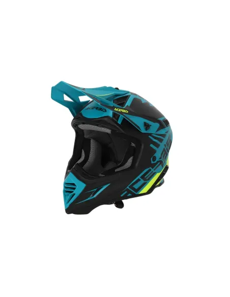 Casco Acerbis X-Track Vtr Amarillo Flúor/Celeste Mate.