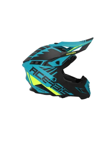 Casco Acerbis X-Track Vtr Amarillo Flúor/Celeste Mate.