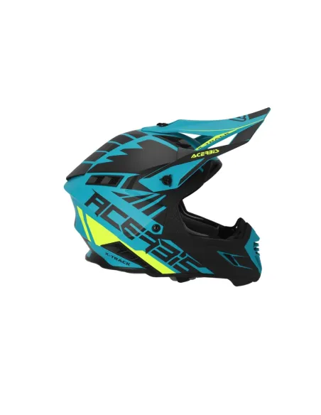 Casco Acerbis X-Track Vtr Amarillo Flúor/Celeste Mate.