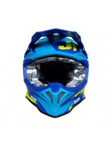Casco Just1 J-39 Poseidon Celeste/Amarillo Flúor Brillo.