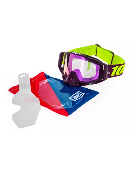 Gafas 100% Racecraf Klepto Morado - Lente Espejo.