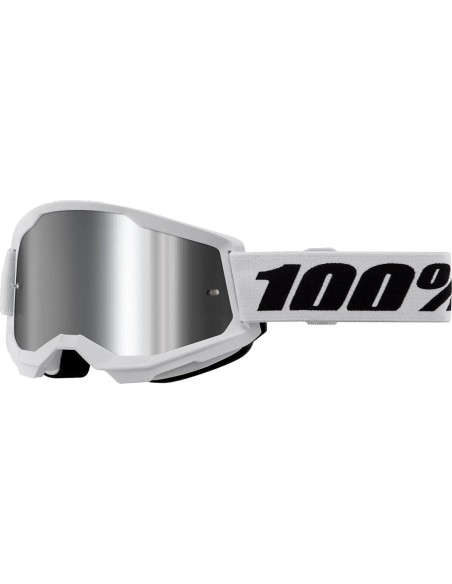 Gafas 100% Strata 2 Blanco - Lente Espejo.