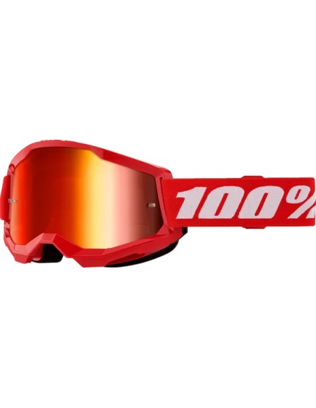 Gafas 100% Strata 2 Rojo - Lente Espejo.