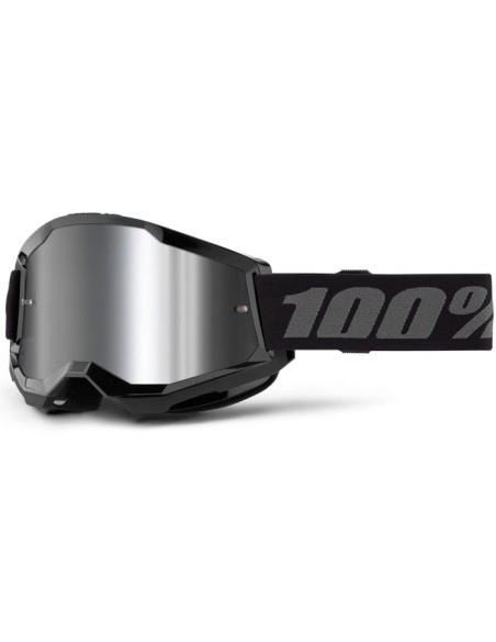 Gafas 100% Strata 2 Negro - Lente Espejo.