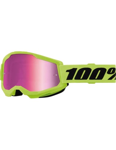 Gafas 100% Strata 2 Junior Amarillo - Lente Espejo.
