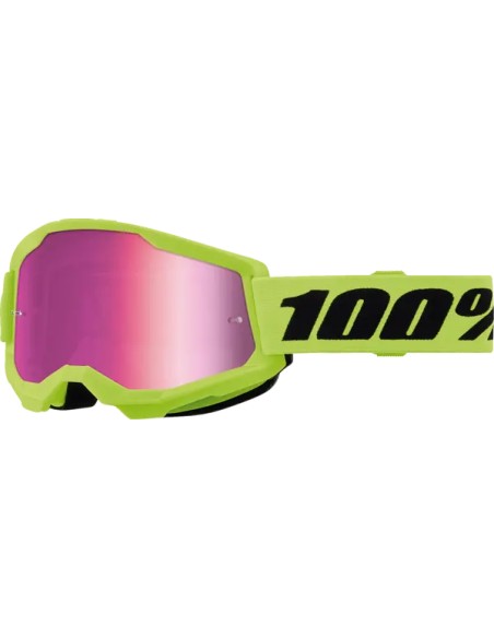 Gafas 100% Strata 2 Junior Amarillo - Lente Espejo.