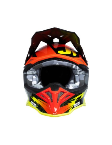 Casco Just1 J-39 Poseidon Negro Amarillo Fluor/Rojo Mate