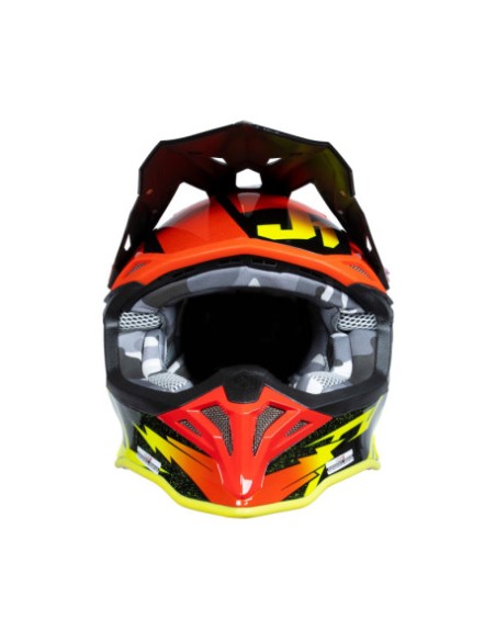 Casco Just1 J-39 Poseidon Negro Amarillo Fluor/Rojo Mate