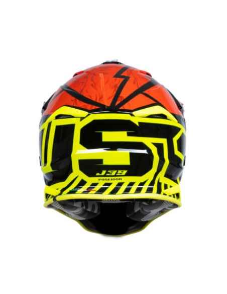 Casco Just1 J-39 Poseidon Negro Amarillo Fluor/Rojo Mate